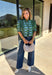 Bring playful pattern and timeless charm to your fall wardrobe with this beautifully detailed top from Entro. Featuring a unique mix of stripe and polka dot prints in rich shades of olive and blue, this eye-catching blouse is perfect for adding personality to your everyday style. The feminine ruffle neckline and button-front design create a polished look, while the short puff sleeves are finished with smocked ruffle cuffs for an extra touch of charm. 