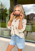 Easy, elevated, and just a little bit tropical! This neutral short sleeve button down top features delicate black embroidered palm trees for a subtle statement that still feels timeless. The contrast embroidery pops beautifully against the soft neutral base, giving it that relaxed coastal vibe without being over the top. Lightweight and drapey, this top feels polished enough for dinner plans but effortless enough for everyday wear. 