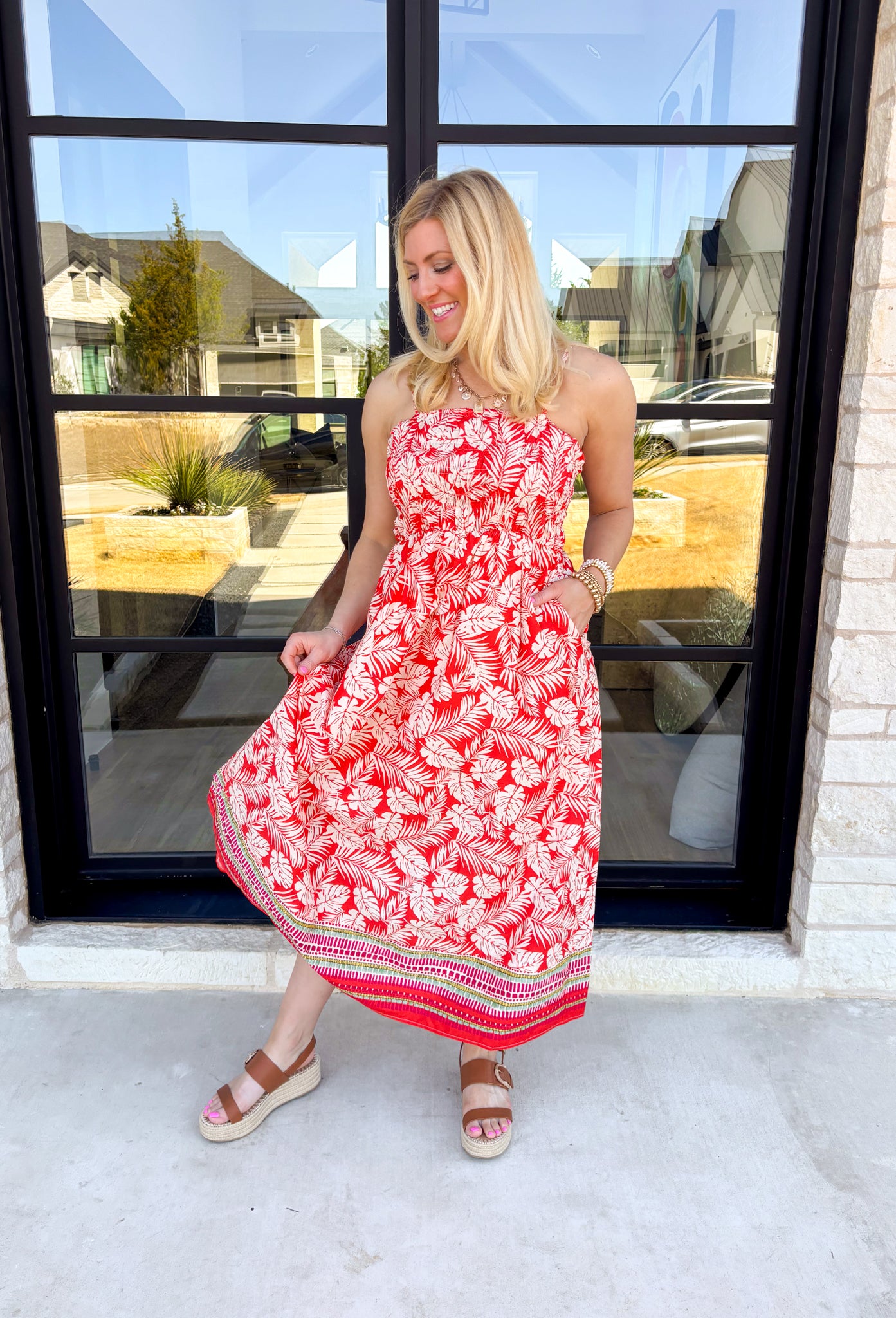 Palm Trees Required Midi Dress - Groovy's