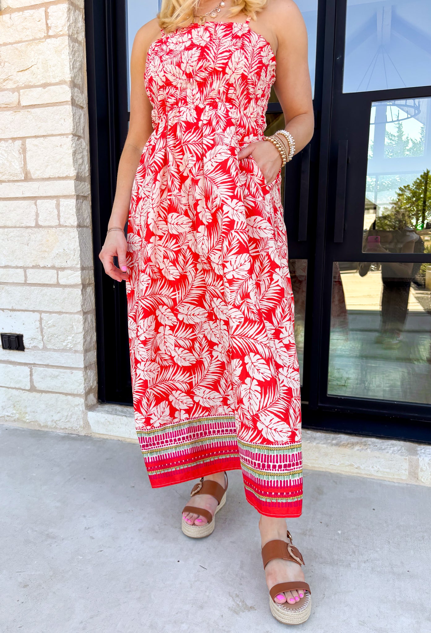 Palm Trees Required Midi Dress - Groovy's