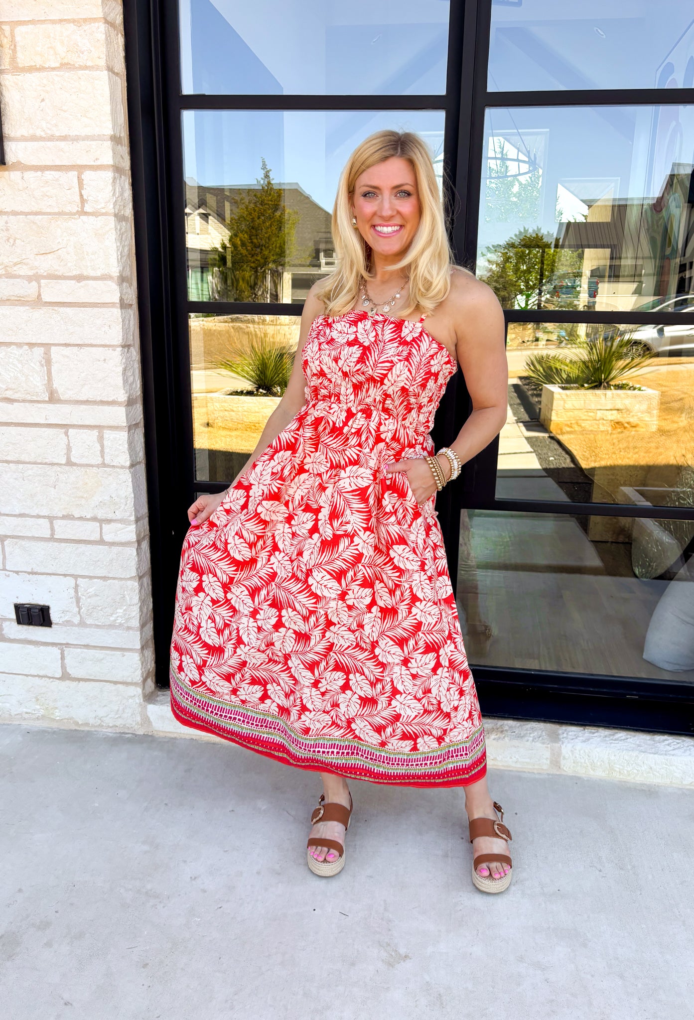 Palm Trees Required Midi Dress - Groovy's