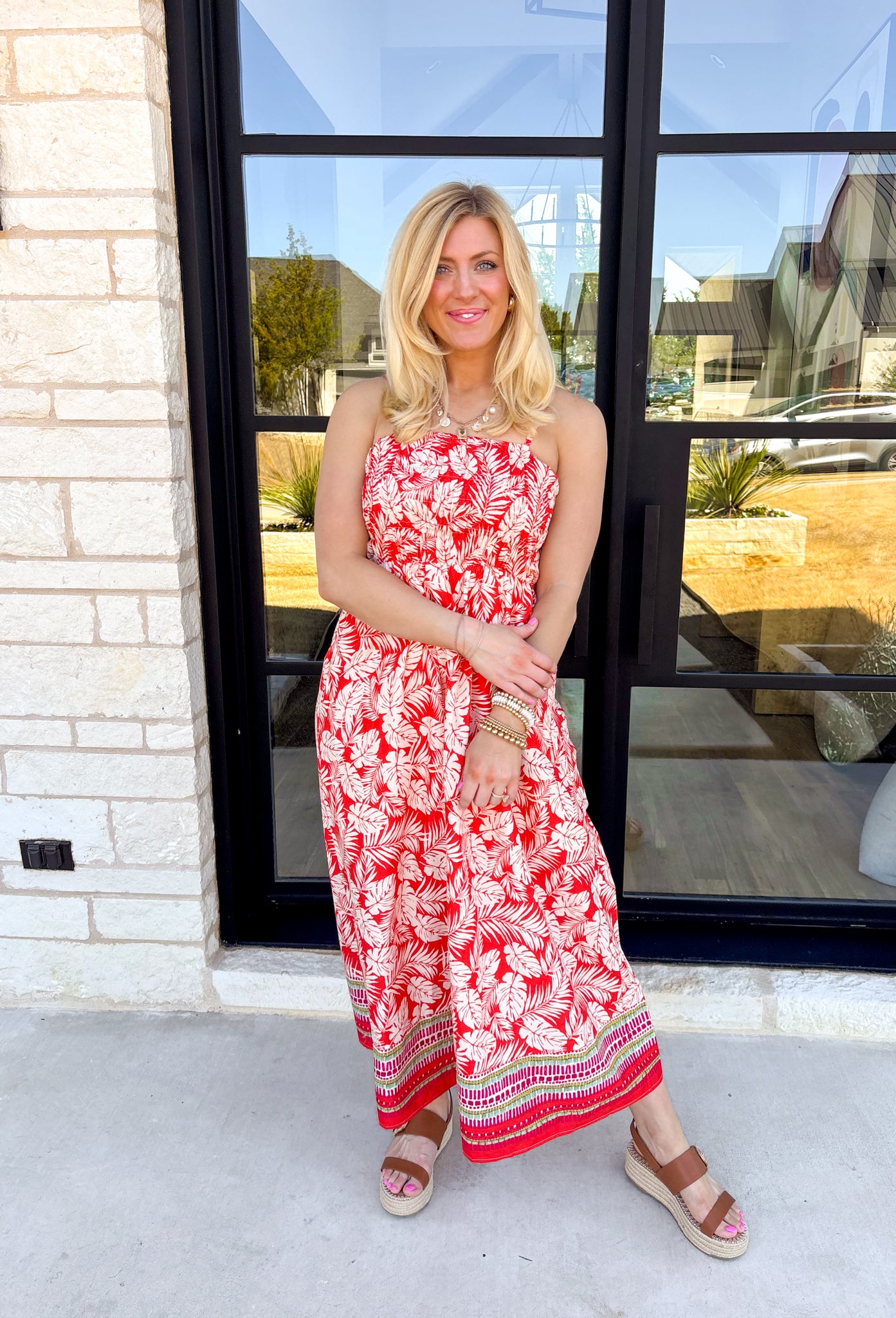 Palm Trees Required Midi Dress - Groovy's