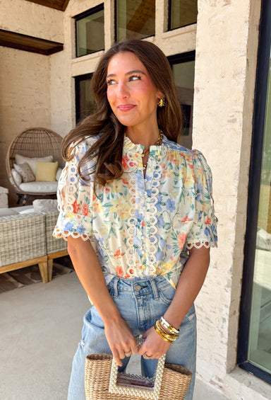 Paris Mornings Floral Top - Clothing - Tops - Entro - Groovy's