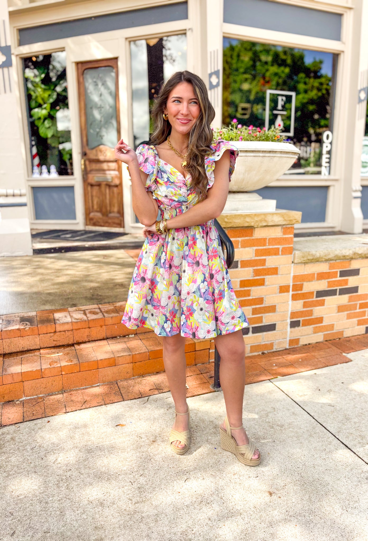 Paris Nights Floral Dress - Groovy's