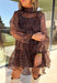 Turn up the print with this leopard dress from Entro, made for days when your outfit deserves a little extra personality. The classic leopard pattern pairs with a mock neckline for a put-together look, while the self-tie detail at the back adds a pretty finishing touch. Long balloon sleeves create soft volume and are finished with elastic cuffs for a comfortable fit. A playful ruffle hem adds movement to the shorter silhouette, and the lined design provides coverage beneath the semi-sheer woven fabric.