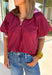 Picking Sides Top in Burgundy - Groovy's