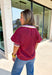 Picking Sides Top in Burgundy - Groovy's