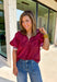 Picking Sides Top in Burgundy - Groovy's