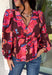 Rich autumn color and pretty details come together in this floral blouse from Entro. The warm brown background is covered in a fall-inspired floral print, making it an easy way to bring the colors of the season into your everyday wardrobe. A v-neckline and button-front closure keep the silhouette classic, while scalloped trim along the neckline and sleeve cuffs adds a sweet finishing touch. 