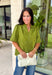 Classic details and rich autumn color come together beautifully in this effortlessly feminine blouse. Designed in a gorgeous olive green hue, this top features delicate embroidery that adds texture and timeless charm without overwhelming the look. The split neckline and puff sleeves create an elevated silhouette, while the scalloped trim along the hem and sleeve openings adds a sweet finishing touch. 