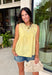 A little texture goes a long way! This sleeveless butter yellow top by Fate combines soft cotton with airy mesh and delicate appliqué details for a unique, elevated twist on a classic top. Lightweight, breathable, and endlessly versatile, it’s the perfect piece to dress up or down, making it a year-round favorite.