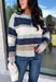 Wrap yourself in cozy comfort with this timeless cardigan from Mable. Designed in a soft gray knit with classic navy, tan, and cream stripes, this sweater is the perfect layering piece for crisp fall days. The button-front design makes it easy to wear open or closed, while the ribbed neckline, hem, and cuffs add a polished finishing touch. Crafted from an ultra-soft knit blend, this cardigan is perfect for everything from relaxing weekends to coffee dates and casual workdays.