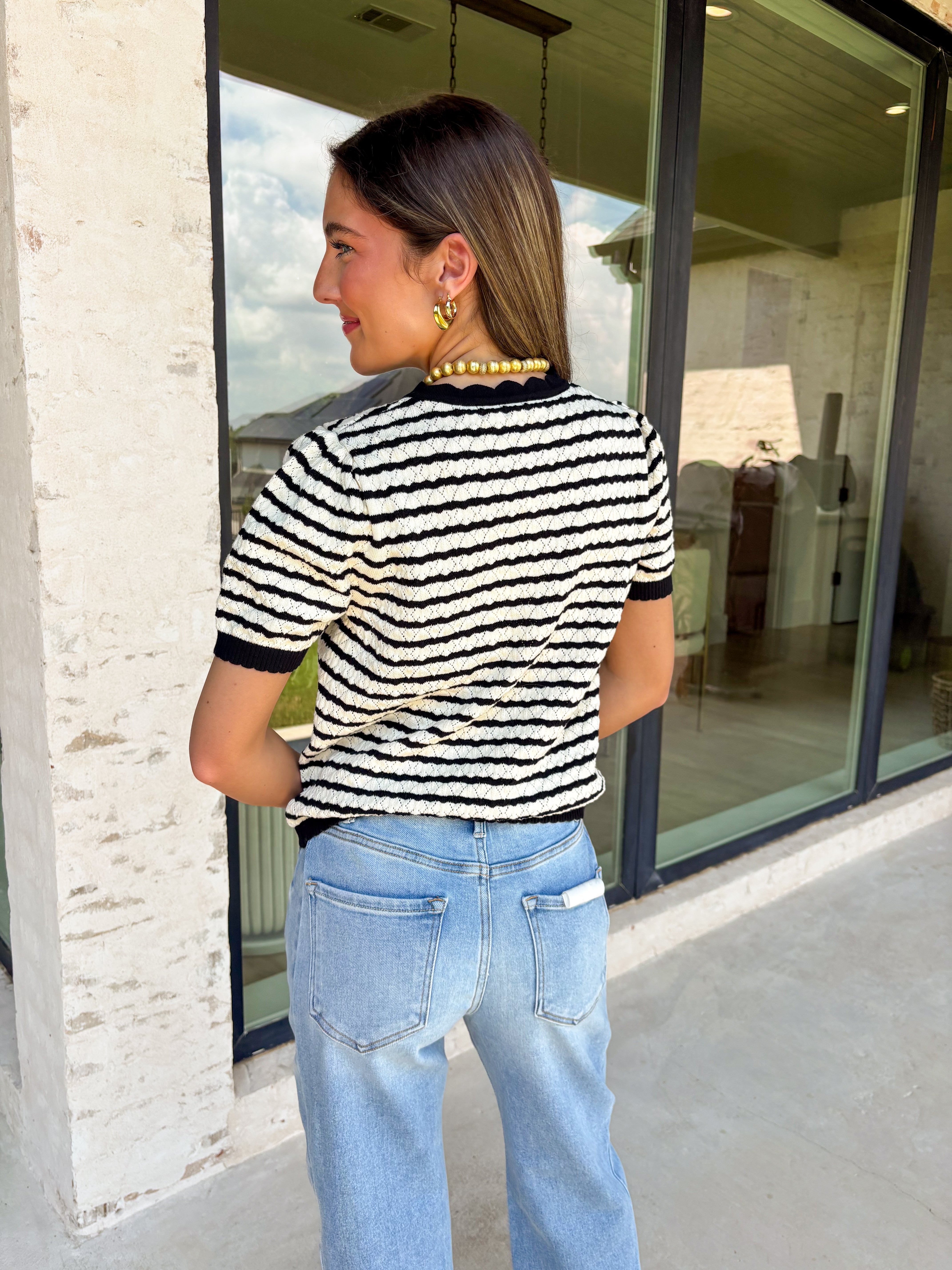 Remember Me Short Sleeve Sweater - Groovy's