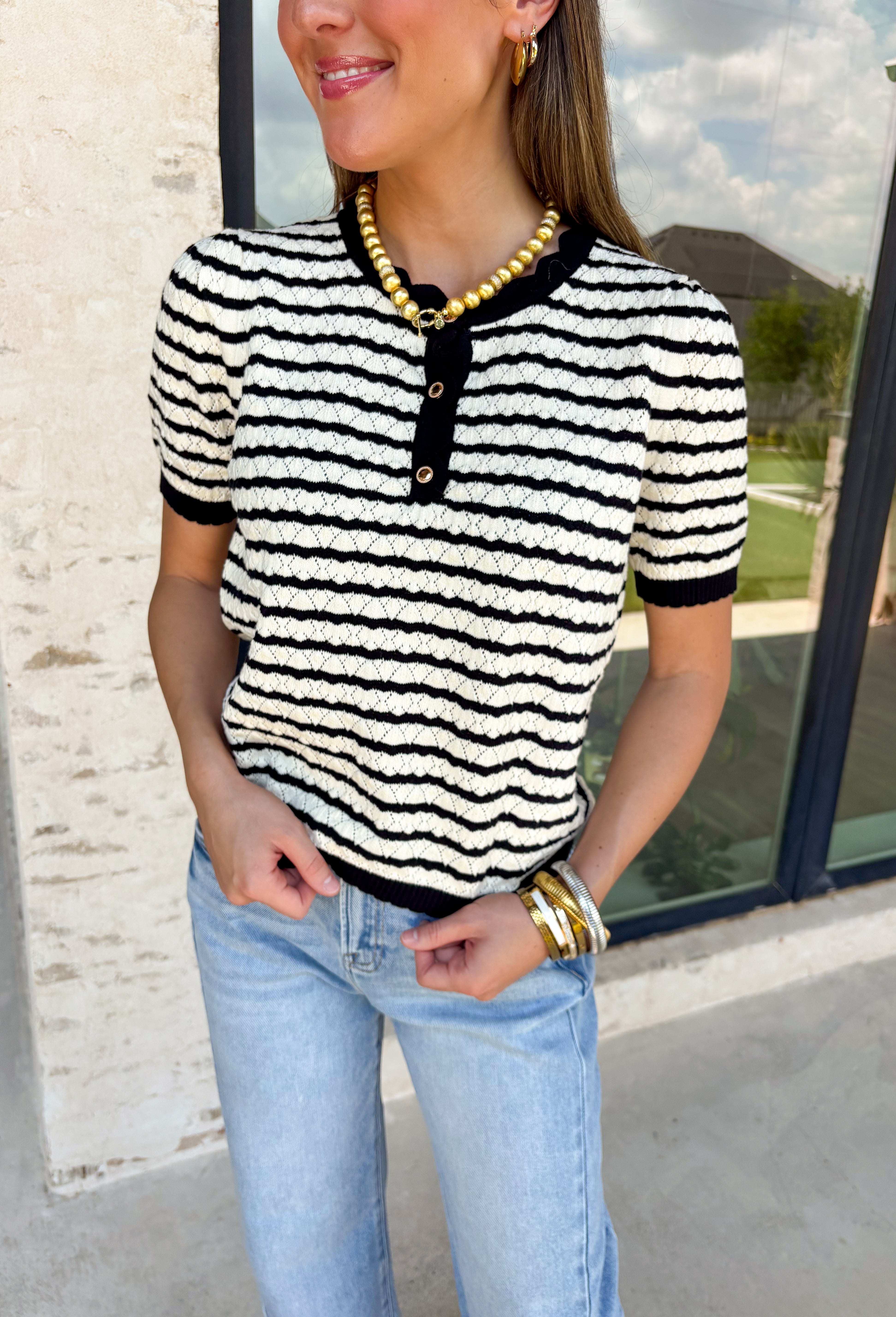 Remember Me Short Sleeve Sweater - Groovy's