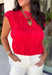 Say hello to your new fall favorite! This rich red short sleeve top brings all the cozy seasonal charm with its tiered peplum silhouette and delicate shirred detailing throughout. The lightweight, textured cotton makes it comfortable enough for those warmer autumn afternoons, while the cropped length and elastic hem create a flattering shape that pairs perfectly with your favorite high-rise denim. 