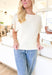 Rylee Top by Dreamers in Ivory, short sleeve knit top in a light cream  