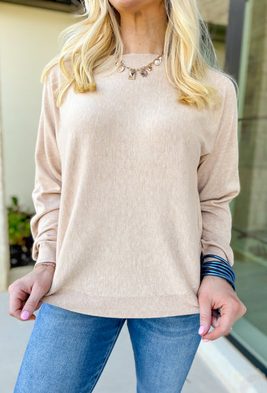 Sara Sweater by Dreamers in Heather Light Taupe - Groovy's