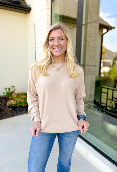 Sara Sweater by Dreamers in Heather Light Taupe - Groovy's