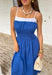 Easy, breezy, and made for sunshine-filled days! This blue sleeveless midi dress features crisp white trim along the top for a fresh pop of contrast that keeps the look clean and classic. Adjustable straps allow you to customize the fit, while smocking at the waist and back creates a flattering shape with comfortable stretch. The lightweight cotton fabric keeps it breathable, and of course it has side pockets — because we know that’s a must. Fully lined for easy wear.