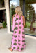 Vacation vibes meet spring sweetness in this light pink midi dress by Entro. Featuring a playful green palm print throughout, this dress is made for sunny days, brunch plans, and warm-weather getaways. The halter neckline with a tie detail adds a flirty, feminine touch, while the fully lined design keeps it comfortable and easy to wear. Side pockets make it even better (because functional can still be cute), and the lightweight tencel blend gives it that breezy, elevated feel.