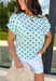 This light blue polka dot top is such a fun twist on a classic summer staple! The soft blue base paired with brown polka dots gives it a playful, slightly unexpected vibe that still feels easy to wear every day. The elastic cuff sleeves create a subtle puff sleeve shape that adds a feminine touch without being over the top. Made from breathable cotton, it’s perfect for warm days when you want something cute and comfortable. 