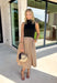 Sophisticated style meets everyday comfort in this stunning mixed media midi dress! Featuring a sleek black mock neck bodice paired with a beautifully flowing tan skirt, this dress creates an effortlessly polished look that's perfect for the season ahead. Finished with a back zipper closure and a fully lined skirt, this versatile dress is ready for everything from office meetings and brunch dates to fall weddings and special occasions.