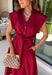 Rich autumn hues and timeless details make this striped midi dress an easy favorite for the season ahead. Featuring warm red and brown stripes, this dress captures everything we love about fall. The flattering v-neckline is finished with a sweet self-tie detail, while the gathered waist creates a feminine silhouette that's both comfortable and flattering. Cap sleeves, side pockets, and a fully lined design make it as practical as it is stylish. 