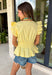 This pastel yellow top is pure sunshine in your summer wardrobe! The soft color feels fresh and cheerful, while the elastic waist creates a flattering, easy shape that’s comfortable for all-day wear. The ruffle sleeves add a feminine touch, and the v-neckline keeps it light and breezy for warm days. Made from breathable cotton, it’s perfect for everything from casual outings to lunch with friends. Pair it with white denim or shorts for an effortlessly bright look—this one is an instant mood booster.