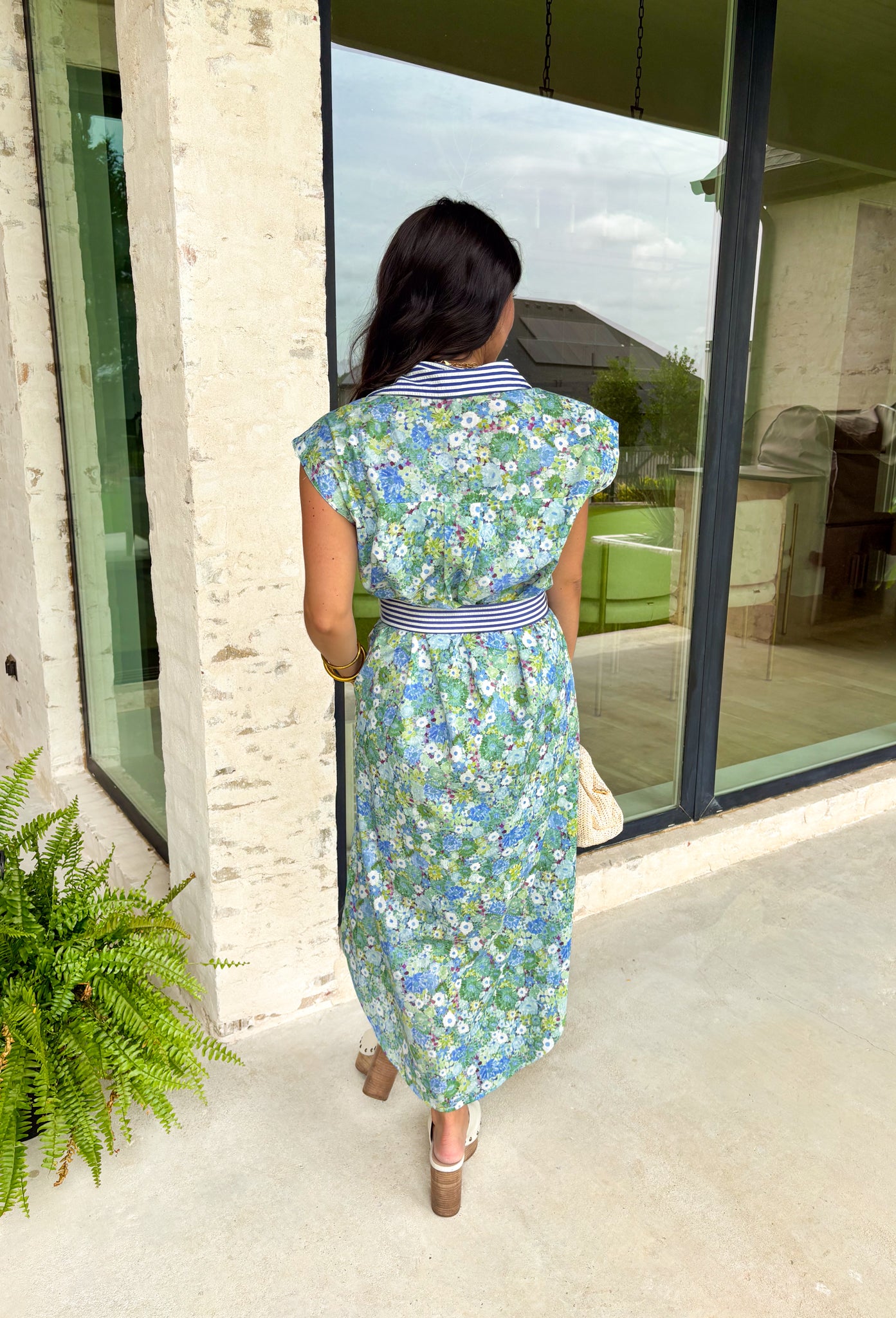 Summer Blues Floral Midi Dress - Groovy's