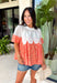 A little texture goes a long way! This short sleeve colorful floral print top by Fate combines soft cotton with airy mesh and delicate appliqué details for a unique, elevated twist on a classic top. Lightweight, breathable, and endlessly versatile, it’s the perfect piece to dress up or down, making it a year-round favorite.