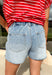 These light wash high waisted denim shorts are the definition of easy summer style! Designed with a relaxed mom short fit, they give you that effortlessly cool, lived-in look while still feeling flattering and comfortable. The extended button fly adds a vintage-inspired touch, and the elastic in the back gives you that extra bit of stretch where it matters most. Finished with a raw edge hem for a laid-back vibe, these are perfect for everything from beach days to running errands or casual lunch plans.