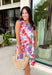 This pink floral midi dress is made for standing out in the best way this summer! Featuring a bold mix of tomato red, blue, green, purple, and white, it’s bright, fun, and full of personality. The sleeveless design keeps it cool and easy, while the tie detail at the back adds a subtle, feminine touch. Fully lined with side pockets (always a win), it’s as practical as it is eye-catching. Perfect for everything from brunch to vacation dinners, this is the kind of dress that does all the work for you. 