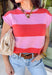 Say hello to your new warm-weather knit obsession! This coral and pink stripe sweater tank is lightweight, comfy, and just the right amount of cute for spring layering (or wearing solo when the sun finally shows up). The soft knit texture keeps it cozy without feeling heavy, and the playful stripes bring that happy, colorful vibe your closet’s been craving. 