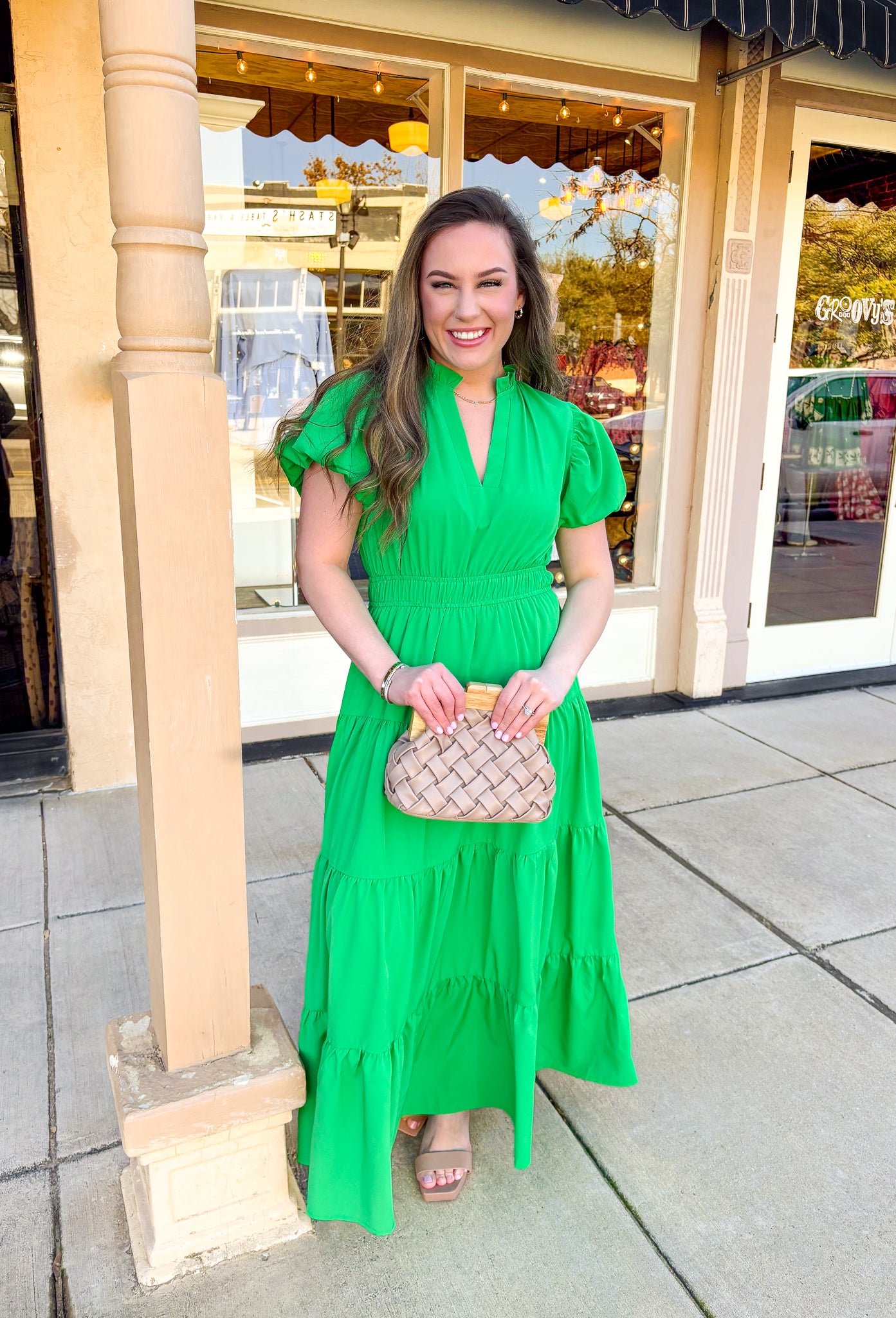 Take It To Heart Midi Dress in Kelly Green - Groovy's