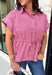 Classic stripes get a flattering update with this effortlessly stylish top that's perfect for the season! Designed in a rich marsala hue with timeless stripe detailing, this lightweight blouse is easy to dress up or down for wherever your day takes you. The adjustable drawstring waist and gathered back create a figure-flattering silhouette, while the button-front design adds a polished finish. 