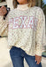 Cute, cozy, and full of Texas charm! This cream mock neck pullover features a dainty pink floral print with “TEXAS” across the front in white outlined in pink for the sweetest statement. It’s the perfect mix of feminine and hometown pride. The soft fabric and relaxed fit make it easy to wear all day, whether you’re running errands, heading to a game, or just keeping things comfy. The mock neck adds a slightly elevated touch while still feeling laid-back and cozy.