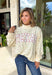 Cute, cozy, and full of Texas charm! This cream mock neck pullover features a dainty pink floral print with “TEXAS” across the front in white outlined in pink for the sweetest statement. It’s the perfect mix of feminine and hometown pride. The soft fabric and relaxed fit make it easy to wear all day, whether you’re running errands, heading to a game, or just keeping things comfy. The mock neck adds a slightly elevated touch while still feeling laid-back and cozy.