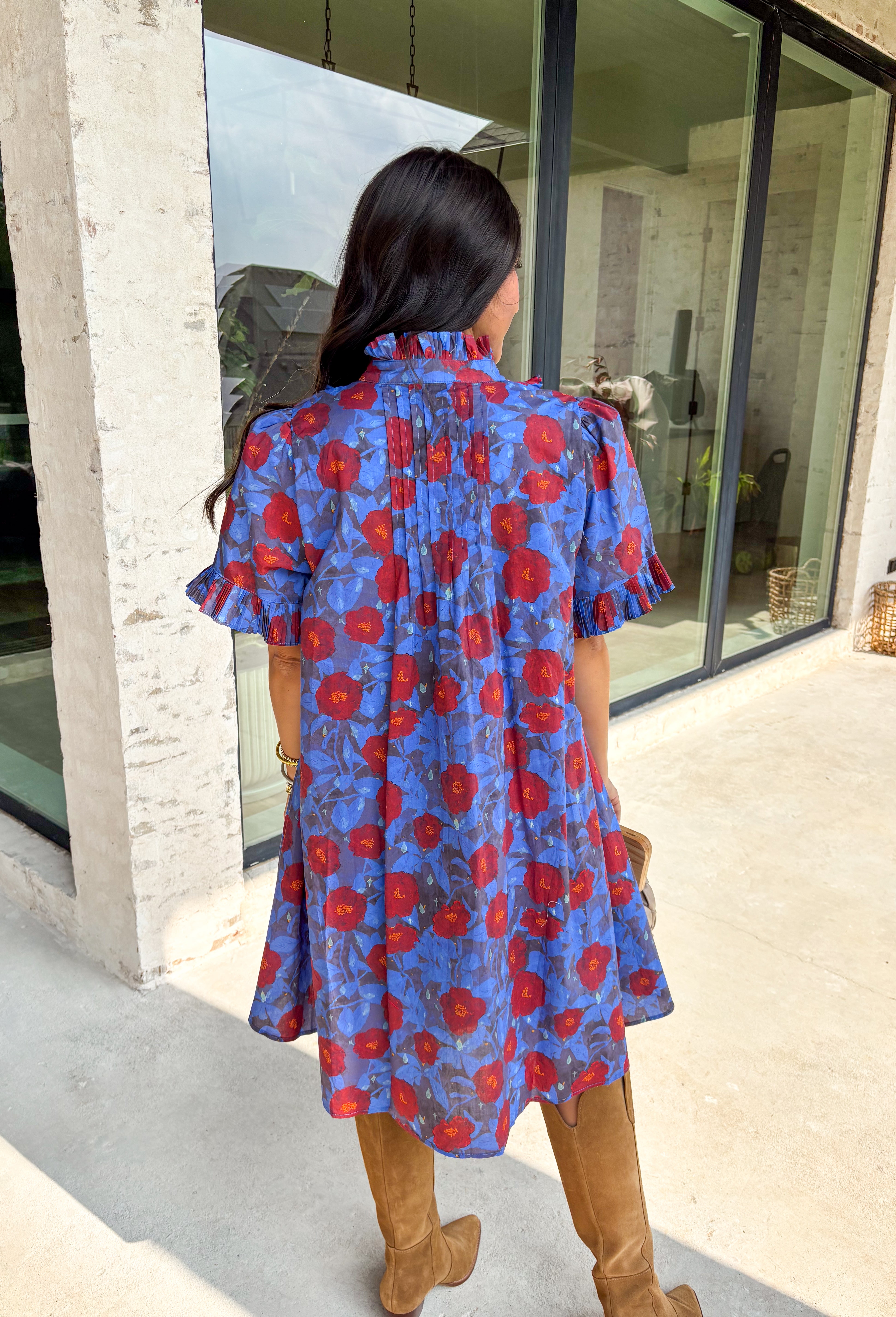 Time Flies Floral Dress - Groovy's