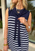 Polished with a playful twist! This navy sleeveless dress features a timeless white stripe print and a unique knit scarf tie detail at the neckline that instantly elevates the look. It’s classic, but with just enough personality to stand out. The sleeveless silhouette keeps it sleek and versatile, while the soft knit fabric offers a comfortable, flattering drape. Whether you’re heading to brunch, the office, or a weekend getaway, this dress makes getting dressed feel effortless and put-together.