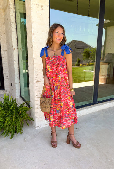Tuscany Villa Midi Dress - Groovy's