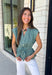 Classic stripes and flattering details make this sleeveless blouse an effortless favorite for fall! Featuring rich hunter green and light blue stripes, and hunter green polka dots, this timeless top is designed with a flattering v-neckline and an adjustable self-tie waist that creates a beautifully defined silhouette. The button front adds a polished finish, while the smocked elastic back offers all-day comfort and the perfect fit. 