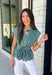 Classic stripes and flattering details make this sleeveless blouse an effortless favorite for fall! Featuring rich hunter green and light blue stripes, and hunter green polka dots, this timeless top is designed with a flattering v-neckline and an adjustable self-tie waist that creates a beautifully defined silhouette. The button front adds a polished finish, while the smocked elastic back offers all-day comfort and the perfect fit. 