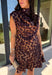Leopard gets a dressed-up update with this satin dress from THML. The smooth satin fabric gives the classic animal print a little extra shine, making it a fun choice as fall events start giving way to holiday parties and seasonal celebrations. A draped mock neckline creates a flattering focal point, while the short sleeves keep the silhouette simple and easy to accessorize. A keyhole closure at the back adds a pretty finishing detail, and the fully lined design provides comfortable coverage. 