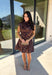 Leopard gets a dressed-up update with this satin dress from THML. The smooth satin fabric gives the classic animal print a little extra shine, making it a fun choice as fall events start giving way to holiday parties and seasonal celebrations. A draped mock neckline creates a flattering focal point, while the short sleeves keep the silhouette simple and easy to accessorize. A keyhole closure at the back adds a pretty finishing detail, and the fully lined design provides comfortable coverage. 