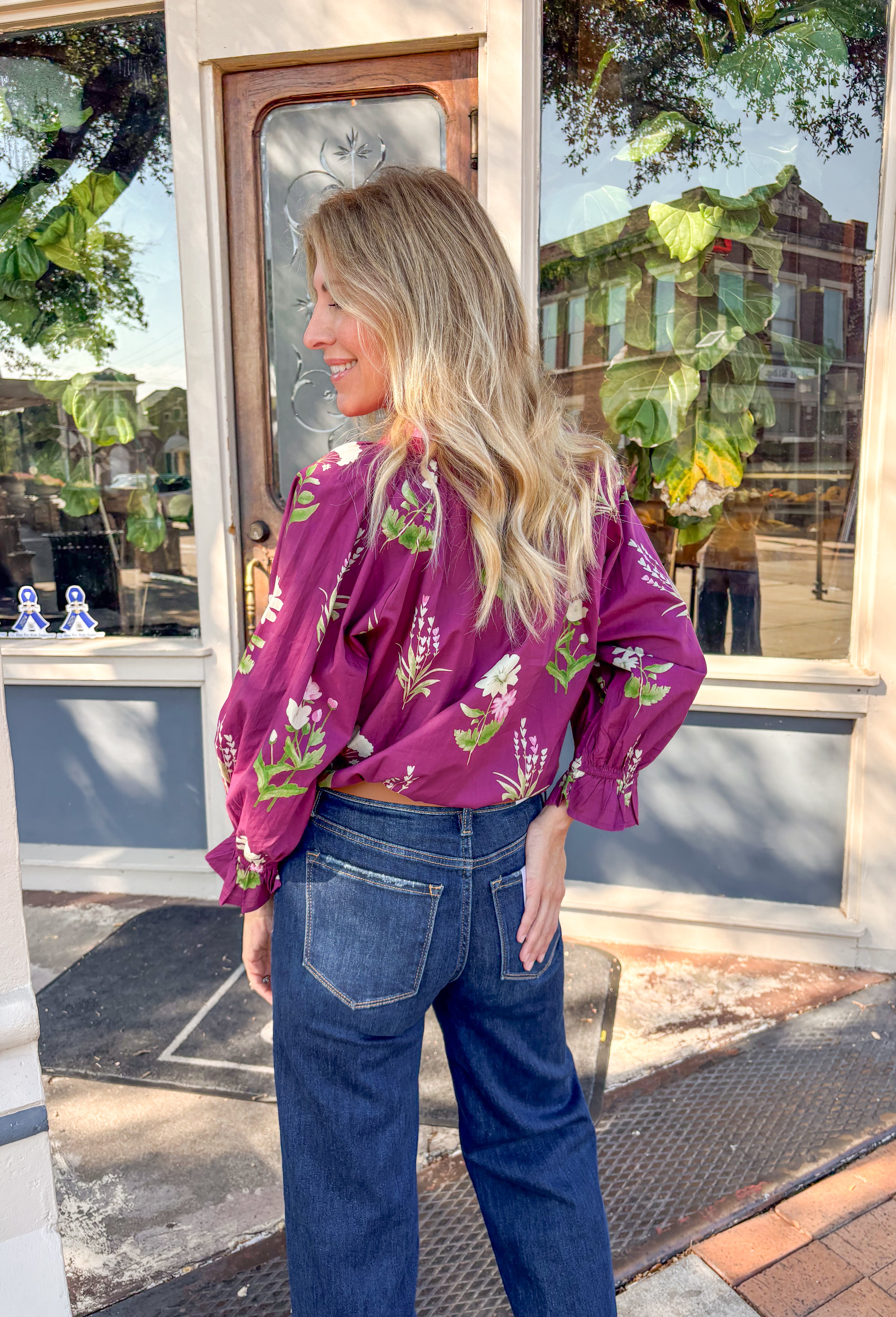 Vineyard Brunch Floral Top - Groovy's