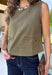 Give your everyday wardrobe a polished update with this effortlessly stylish sleeveless denim top from Entro. Designed in a rich olive denim, this versatile piece features eye-catching gold hardware accent front flap details that add the perfect touch of utility-inspired charm. The clean sleeveless silhouette makes it ideal for layering under jackets and cardigans or wearing on its own.