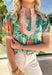 Bright, cheerful, and full of spring energy, this green short sleeve top by Umgee is a fun way to add color to your everyday lineup. Featuring a lively floral print with pops of orange, white, and blue, this top really shines with its contrasting abstract print details along the front, sleeve cuffs, and hem. The mix of patterns and playful colors gives it that effortlessly styled look that feels perfect for sunny days ahead.