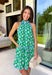 This green floral dress is such a fresh and effortless pick for summer! The blue and white floral print pops beautifully against the green base, giving it that classic, easy-to-style look. The halter neckline with a self-tie detail adds a flattering, elevated touch, while the drop waist seam creates a relaxed, on-trend silhouette. Finished with contrast binding and side pockets (always a win), it’s both functional and stylish. 