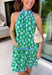 This green floral dress is such a fresh and effortless pick for summer! The blue and white floral print pops beautifully against the green base, giving it that classic, easy-to-style look. The halter neckline with a self-tie detail adds a flattering, elevated touch, while the drop waist seam creates a relaxed, on-trend silhouette. Finished with contrast binding and side pockets (always a win), it’s both functional and stylish. 