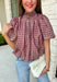 Sweet gingham and thoughtful details make this blouse an instant favorite for the season. Featuring a charming pink and brown gingham print, this lightweight top brings a fresh, feminine touch to your fall wardrobe. The mock neckline with a tie detail at the neck, puff sleeves, and bubble hem create a flattering silhouette that's both polished and comfortable. 
